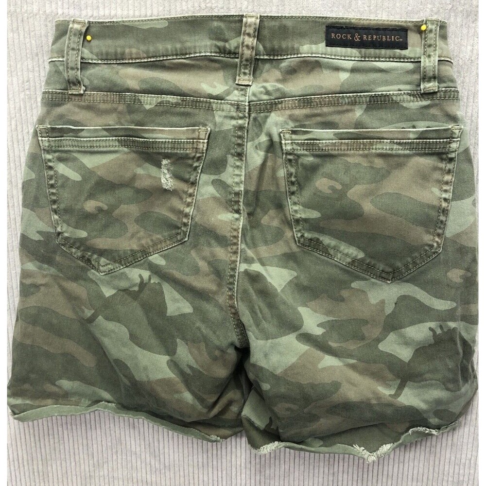 Rock Republic Women Cut Off Shorts Size 4 Camouflage Factory Destroyed - Picture 13 of 14